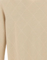 Maglia in cotone con lavorazione a rombi DK17016 SABBIA DIKTAT 