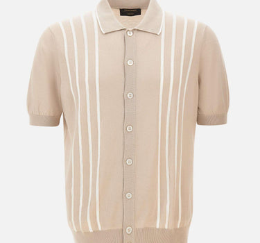 Camicia in maglia con intarsio a righe 59135 18066012 GRAN SASSO 