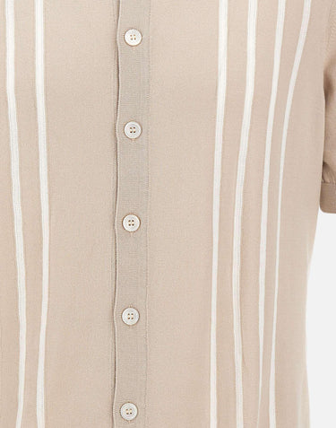 Camicia in maglia con intarsio a righe 59135 18066012 GRAN SASSO 