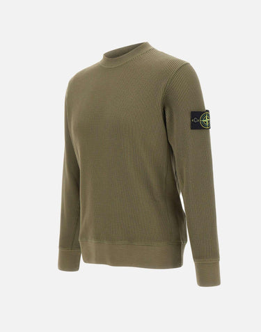Felpa in cotone biologico a nido d'ape 6100056S0044 V005G STONE ISLAND 