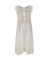 Abito lungo con pizzo floreale W06040581 WHITE MAURIZIO MYKONOS 