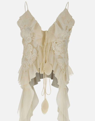 Top "Floral Embroidery" RTOP16663 CREAM NISSA 