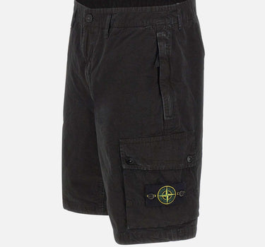 Shorts in tela di cotone biologico spazzolato effetto "old" L100019S00WA V0129 STONE ISLAND 