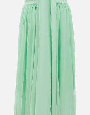 Abito lungo in georgette con arricciatura 2A746A N0477 BLUMARINE 