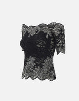 Top in pizzo con micro borchie 25HJTO158PA0170 P001 RABANNE 