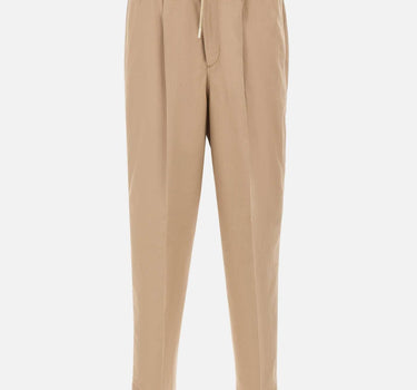 Pantaloni in misto cotone e lino con coulisse COASWDZL0REW PM310060 PT TORINO 