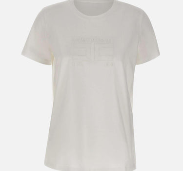 T-shirt in jersey con logo ricamato MA71G61E2 270 ELISABETTA FRANCHI 
