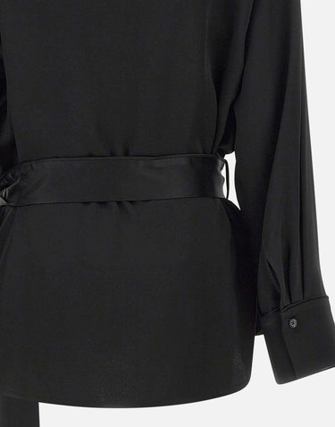"Pyjama Wrap Blouse" 1425WSH006839B BLACK VICTORIA BECKHAM 