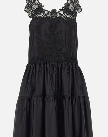 Abito in cotone con schiena scoperta W06050581 BLACK MAURIZIO MYKONOS 