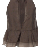 Top smanicato con balze SP1GX030 6044 KAOS 