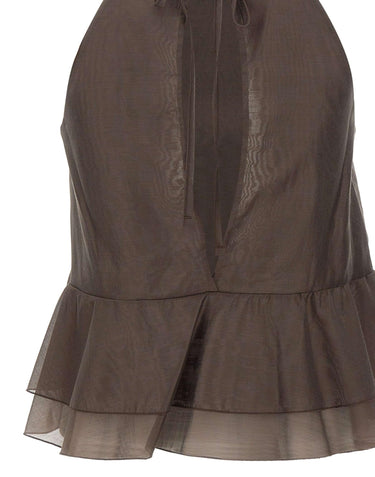 Top smanicato con balze SP1GX030 6044 KAOS 