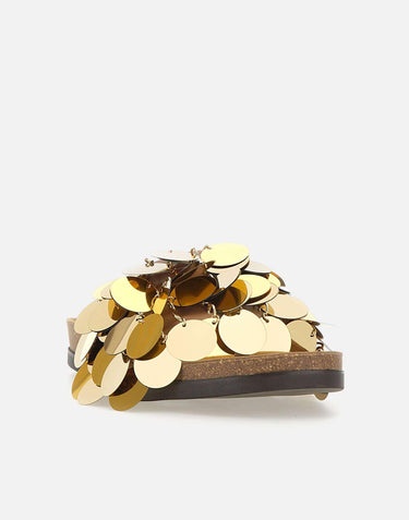 Sandali in pelle e dischi oro 24SHH0094EMB015 M773 RABANNE 