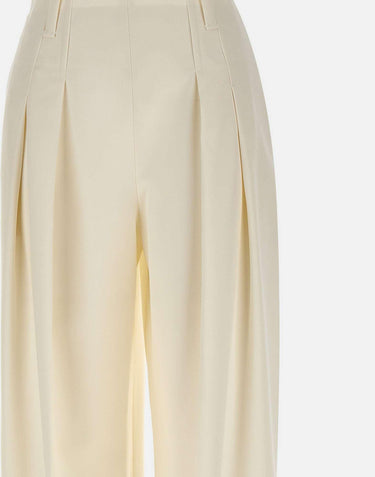 "High Waisted Cinched Trouser" 1325WTR006479A IVORY VICTORIA BECKHAM 
