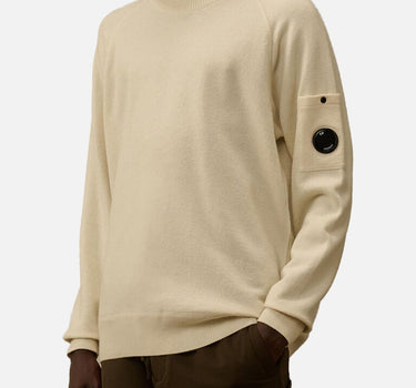 "Merino Wool Felted Crewneck Lens Sweater" 19CMKN198A 110468A103 C.P. COMPANY 