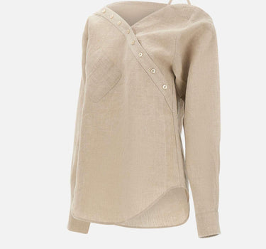 Blusa in lino asimmetrica COPCH52F2060 BEI COPERNI 
