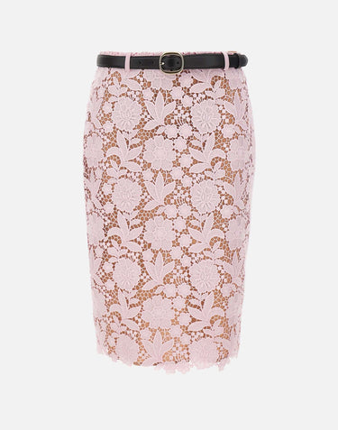 Gonna midi in pizzo 182MSKP PINK SELF-PORTRAIT 