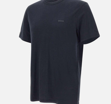 T-shirt in cotone slub-yarn con dettaglio logo 50508243 404 BOSS 