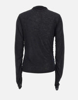 Maglia arricciata in misto lana e modal MF5448J3825 22222 LIU-JO 