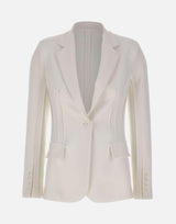 Giacca in doppio crêpe stretch con motivi a taglio vivo GI21661E2 360 ELISABETTA FRANCHI 