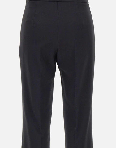 Pantaloni in doppio crêpe stretch con logo ricamato PA17161E2 110 ELISABETTA FRANCHI 