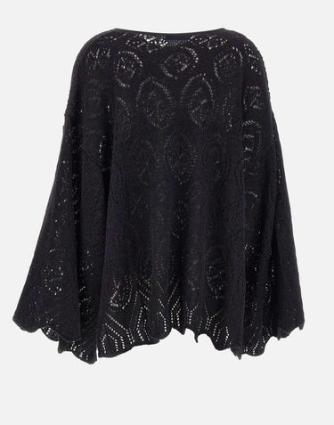 Maglione in lana e alpaca W08130280 33BLACK MAURIZIO MYKONOS 