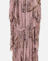 Abito lungo in georgette plissé stampato 4A432A M1445 BLUMARINE 