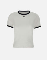 T-shirt "Signature contrast" VESJTS017JS0070 HERWHITEBLK COURREGES 