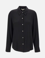 Camicia in misto seta V126113127 001BLK VINCE. 