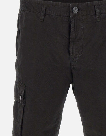Shorts in tela di cotone biologico spazzolato effetto "old" L100019S00WA V0129 STONE ISLAND 