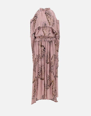 Abito lungo in georgette plissé stampato 4A432A M1445 BLUMARINE 
