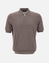 Polo in misto lana con zip 43166 16401170 GRAN SASSO 