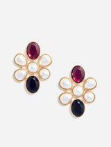 "Pearl Crystal Cluster Earrings" 642EGD GOLD SELF-PORTRAIT 