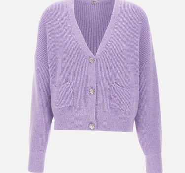 Cardigan con bottoni gioiello MF5054MS041 P9119 LIU-JO 