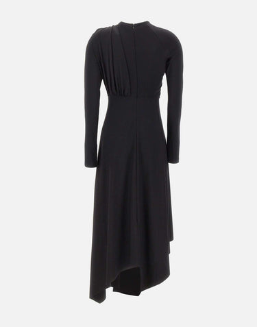 Abito asimmetrico con drappeggi 1326JDR007340A BLACK VICTORIA BECKHAM 