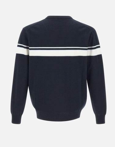 Maglia girocollo con righe e logo A0039505 6689 ICEBERG 