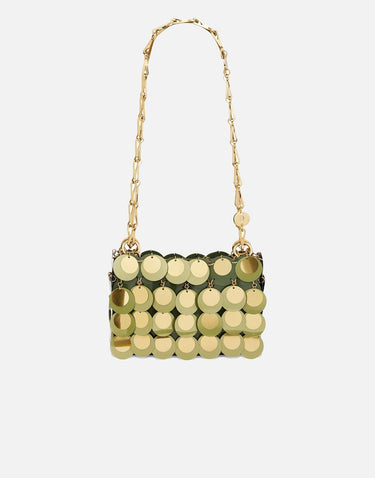 "Kaki sparkle nano bag" 25ASS0137PLX171 M361 RABANNE 
