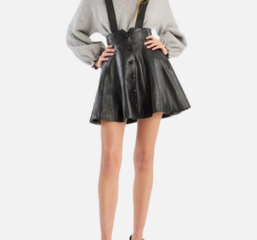 Gonna in pelle abbottonata 115132 100 ROTATE BIRGER CHRISTENSEN 