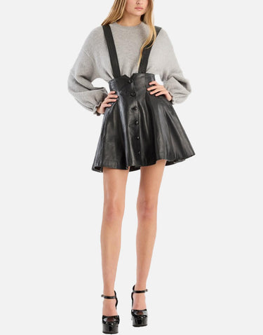 Gonna in pelle abbottonata 115132 100 ROTATE BIRGER CHRISTENSEN 