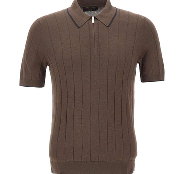 Polo in seta con zip 43128 23510184 GRAN SASSO 