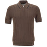 Polo in seta con zip 43128 23510184 GRAN SASSO 