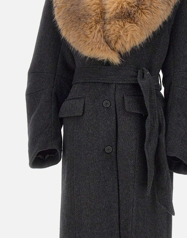 "Faux fur collar long coat" 114692 1205 ROTATE BIRGER CHRISTENSEN 