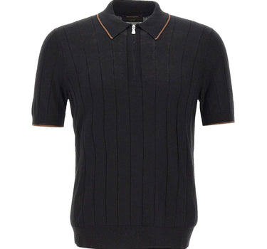 Polo in seta con zip 43128 23510099 GRAN SASSO 