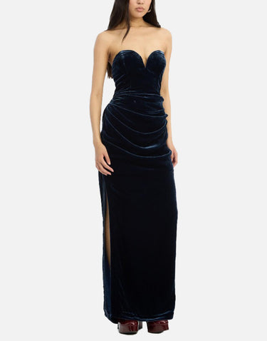 "Silk velvet slit dress" 114921 1192 ROTATE BIRGER CHRISTENSEN 