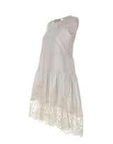 Abito in misto cotone con pizzo W06090581 WHITE MAURIZIO MYKONOS 