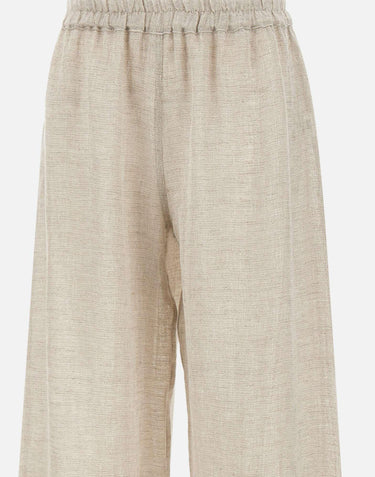 Pantaloni in lino W01281081 LTBROWN MAURIZIO MYKONOS 