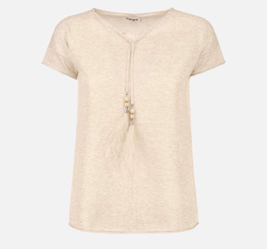 Maglia a maniche corte con dettaglio piume 154020 212 KANGRA 