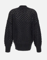 Cardigan over in maglia a punto pizzo 2M644A N0990 BLUMARINE 