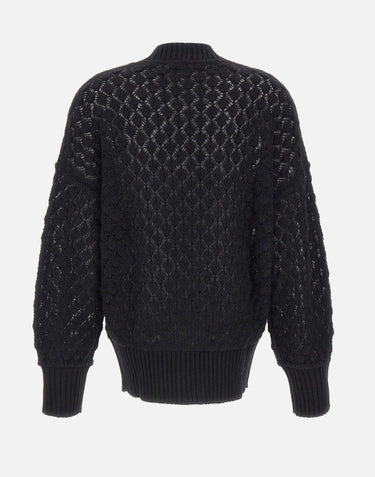 Cardigan over in maglia a punto pizzo 2M644A N0990 BLUMARINE 