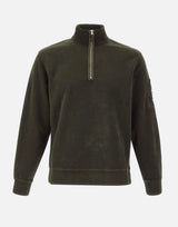 "Brushed Emerized Diagonal Fleece Half Zip Lens Sweatshirt" 19CMSS251A 006614G683 C.P. COMPANY 