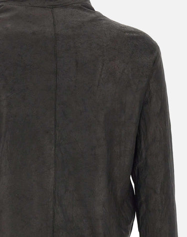 Giacca in pelle GU26F26099VBRUSH NERO GIORGIO BRATO 